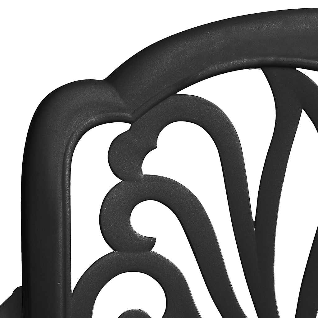 5-dijelni bistro set od lijevanog aluminija crni