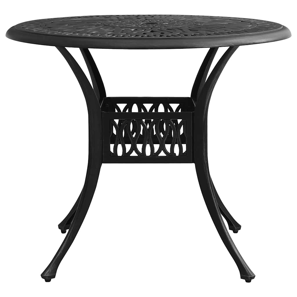 5-dijelni bistro set od lijevanog aluminija crni