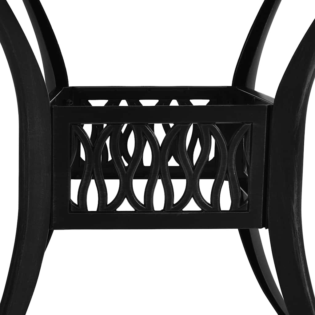 5-dijelni bistro set od lijevanog aluminija crni