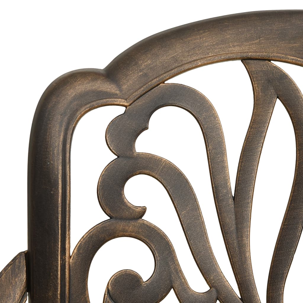 5-dijelni bistro set od lijevanog aluminija brončani