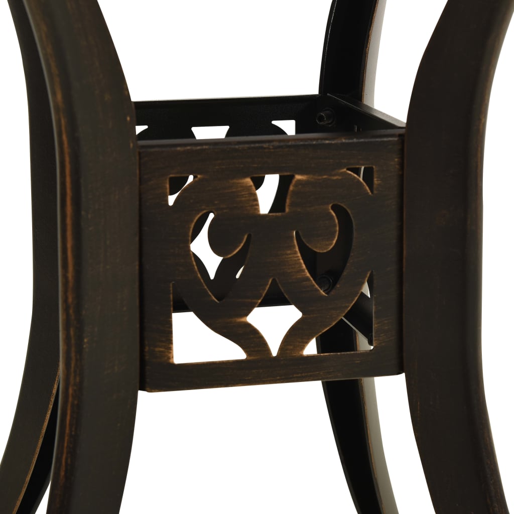 5-dijelni bistro set od lijevanog aluminija brončani
