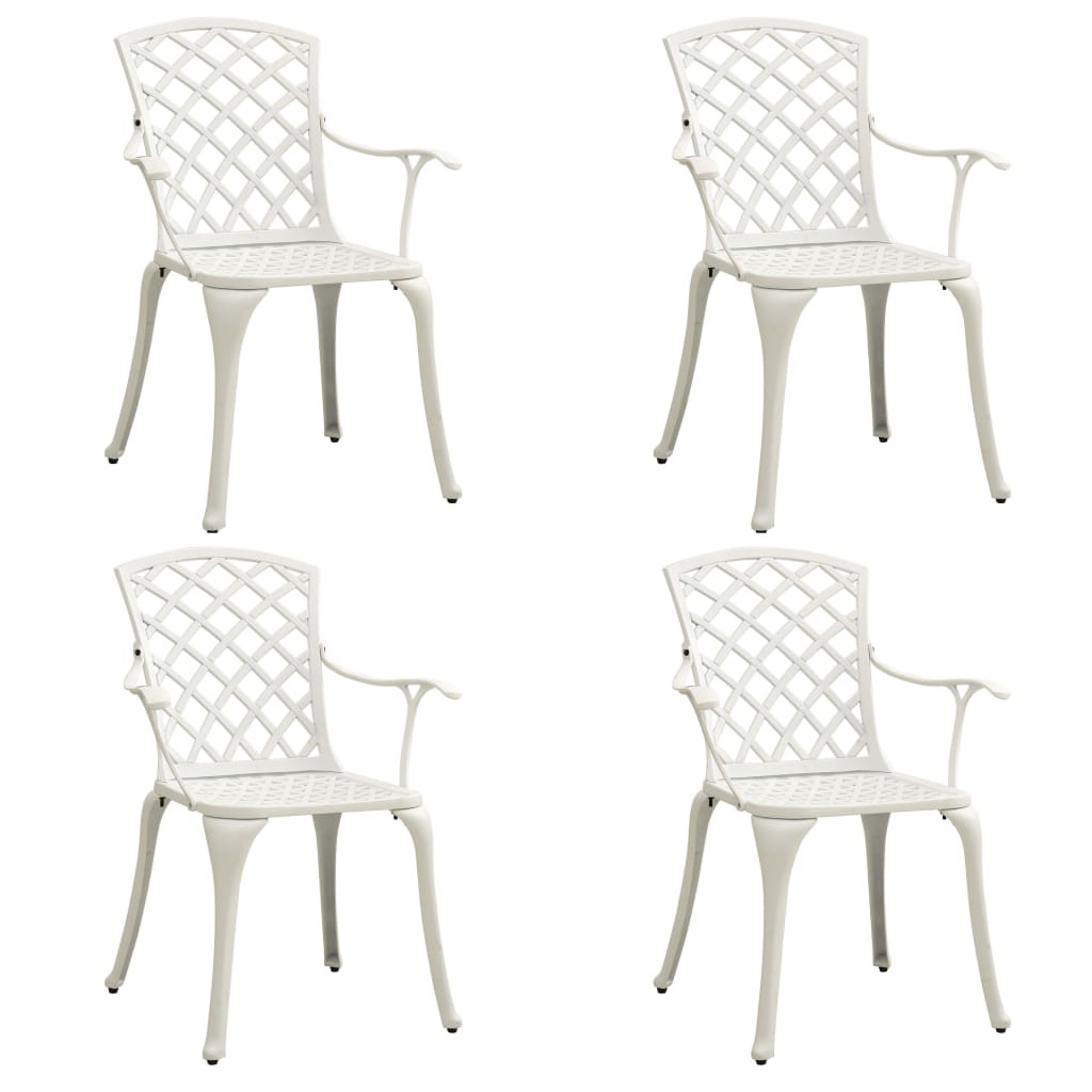 5-dijelni bistro set od lijevanog aluminija bijeli