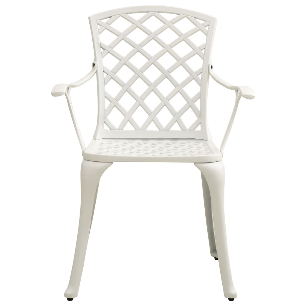5-dijelni bistro set od lijevanog aluminija bijeli