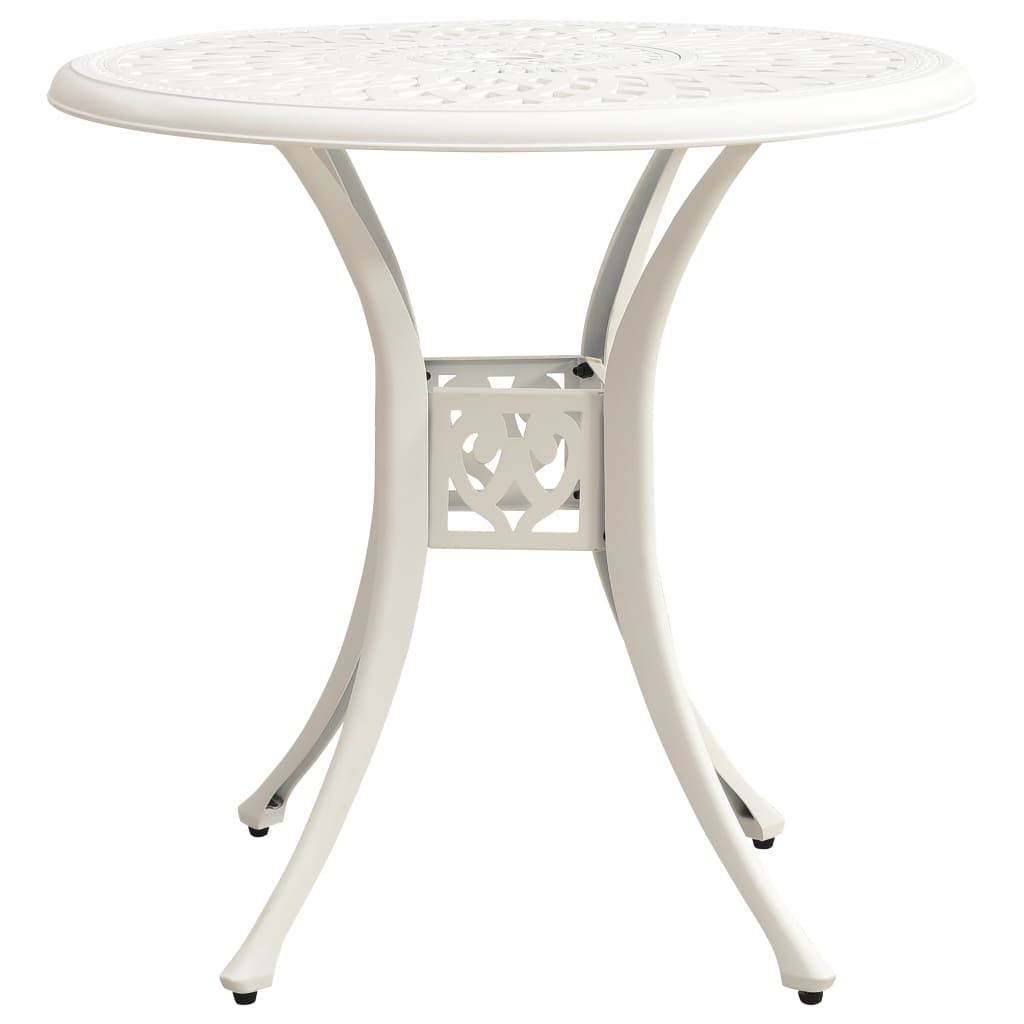 5-dijelni bistro set od lijevanog aluminija bijeli