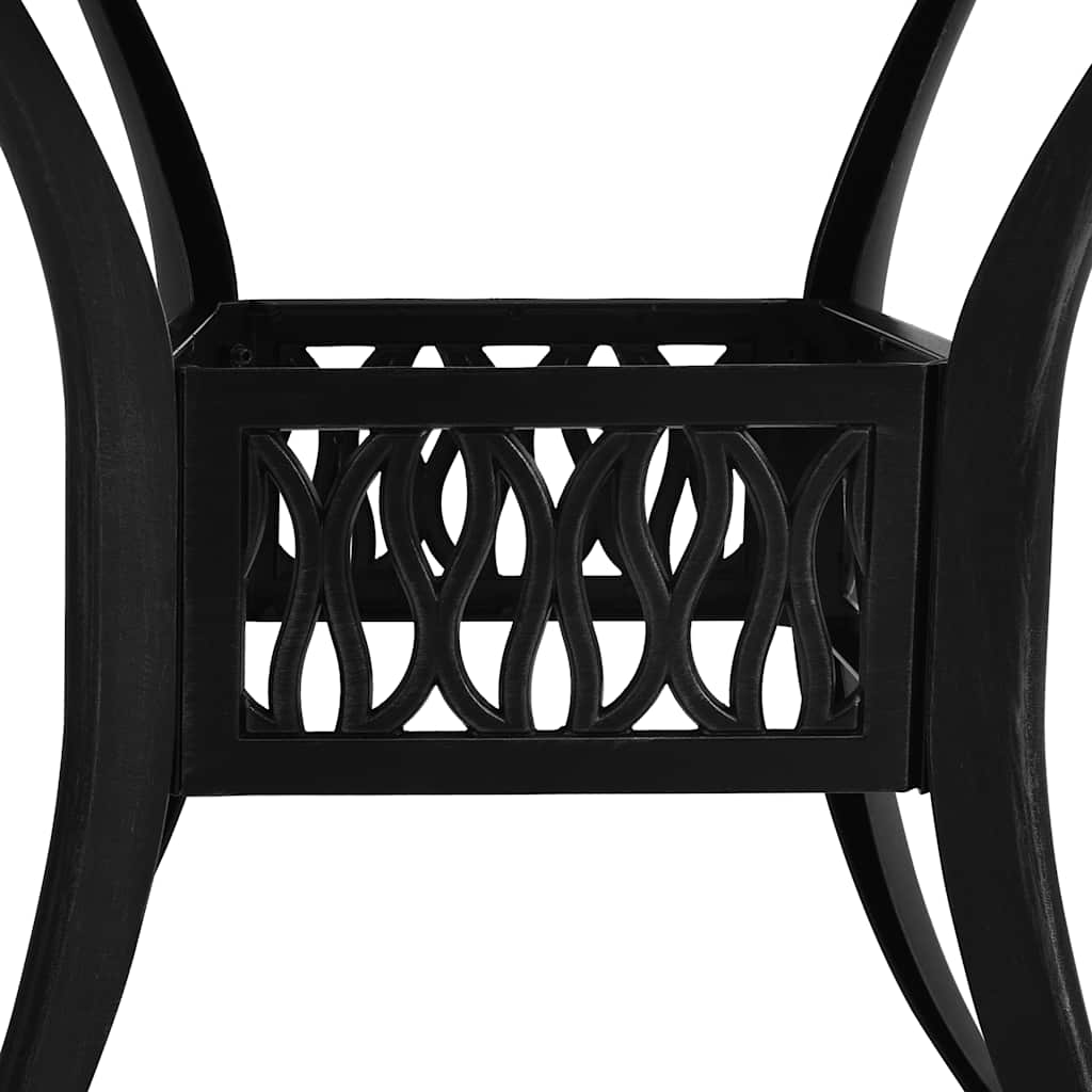 5-dijelni bistro set od lijevanog aluminija crni