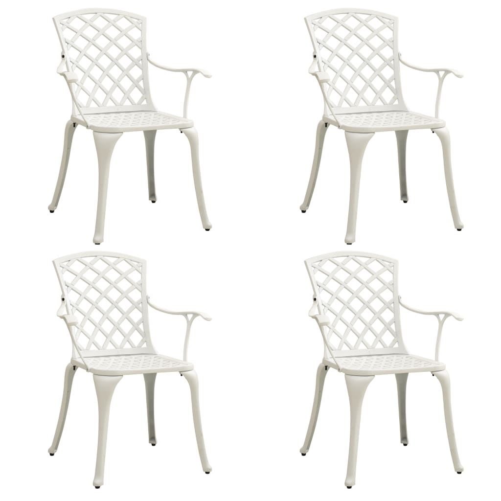 5-dijelni bistro set od lijevanog aluminija bijeli