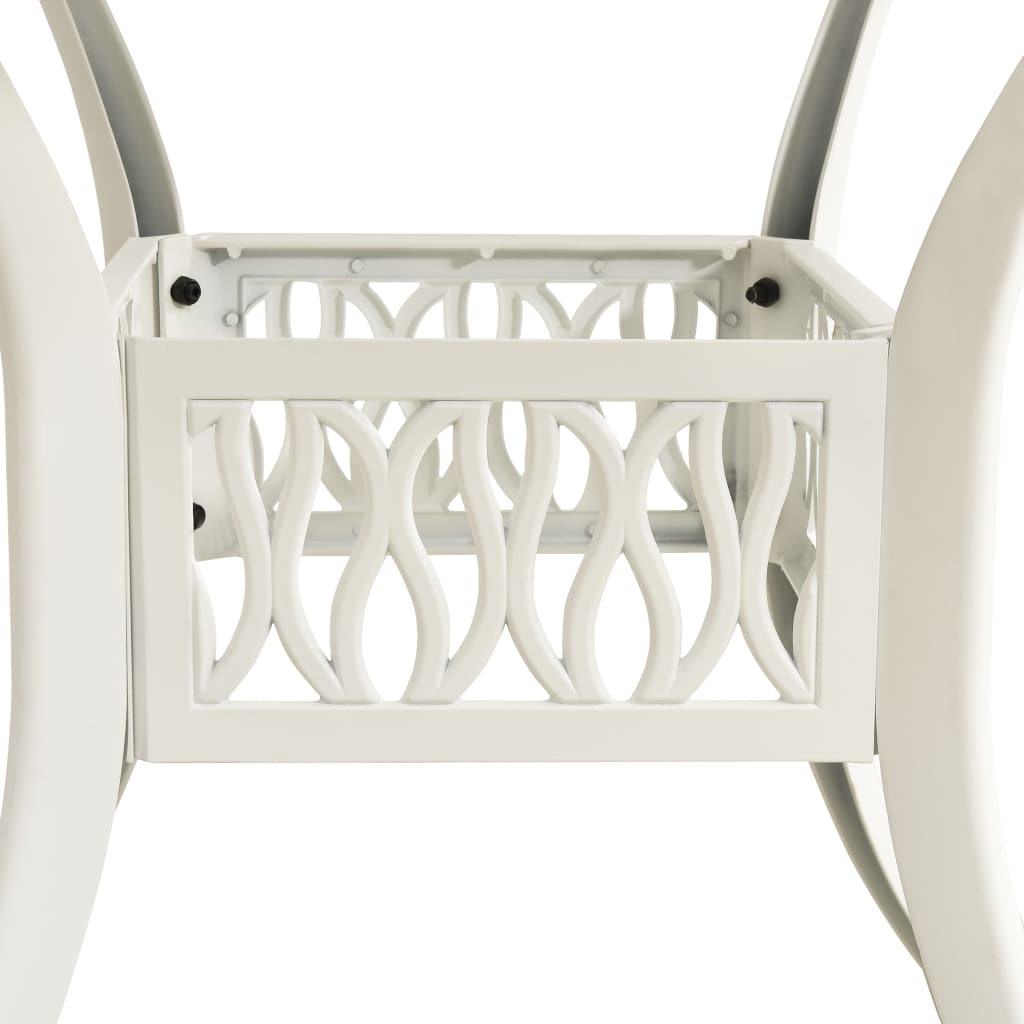 5-dijelni bistro set od lijevanog aluminija bijeli