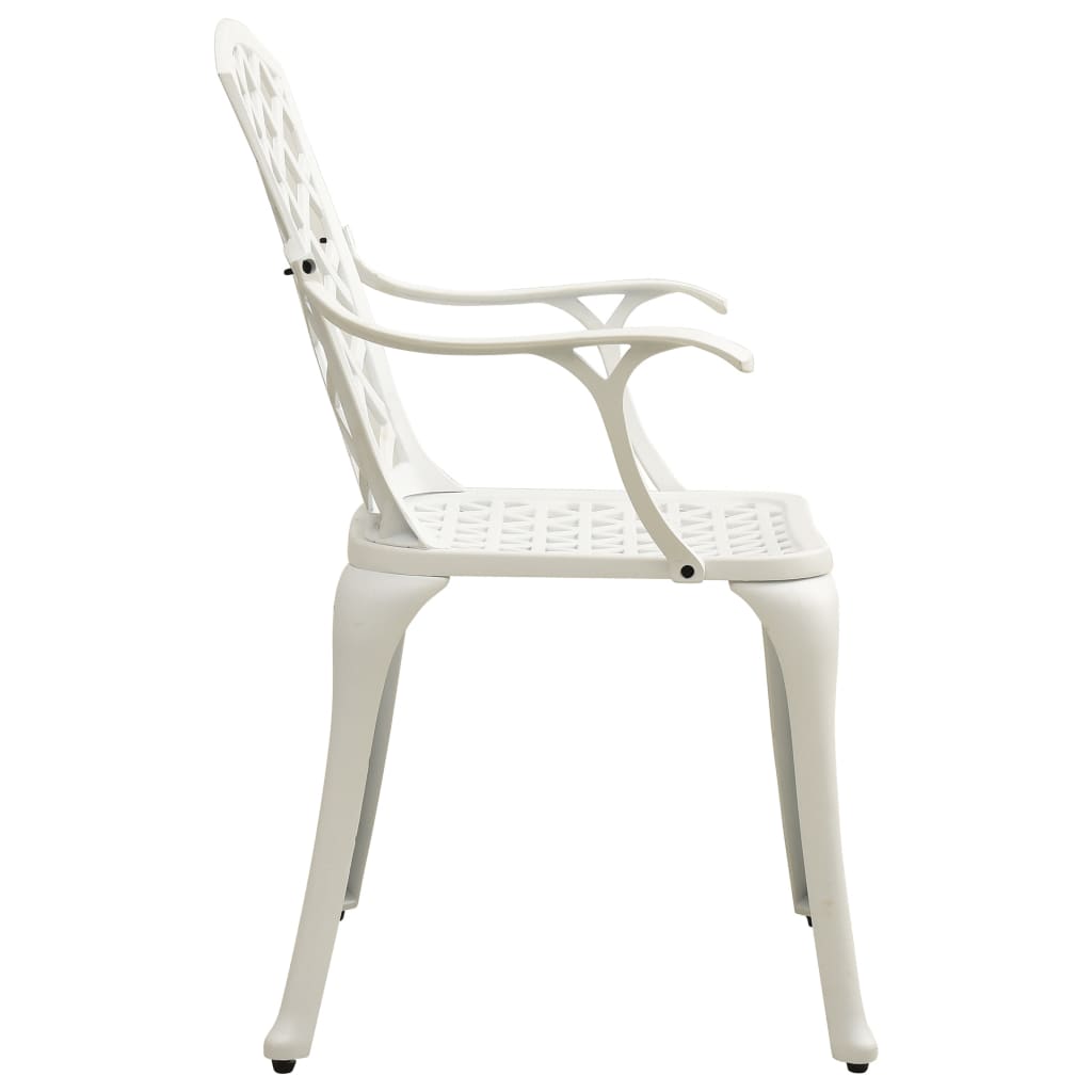 5-dijelni bistro set od lijevanog aluminija bijeli