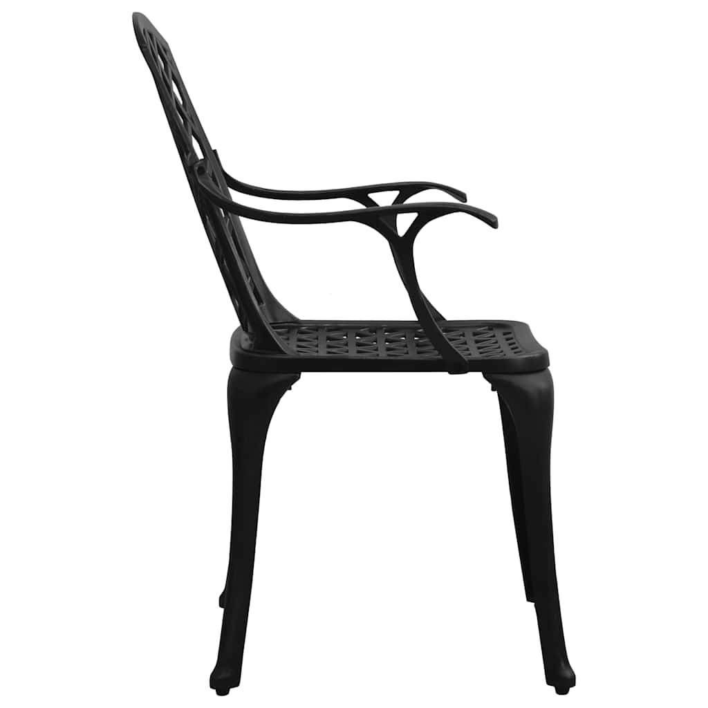 5-dijelni bistro set od lijevanog aluminija crni Crna