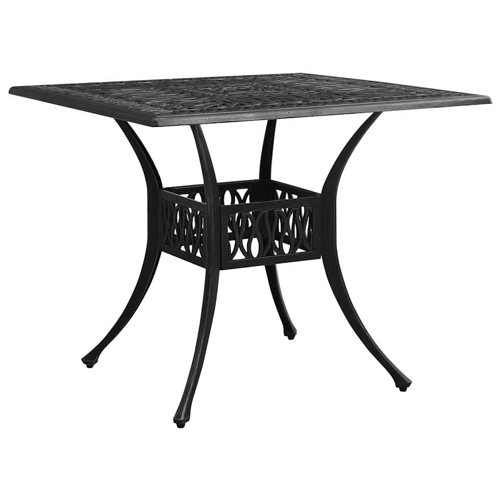 5-dijelni bistro set od lijevanog aluminija crni Crna