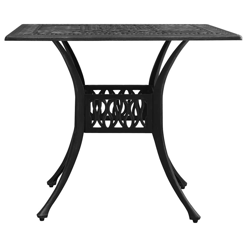 5-dijelni bistro set od lijevanog aluminija crni Crna