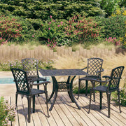 5-dijelni bistro set od lijevanog aluminija crni Crna