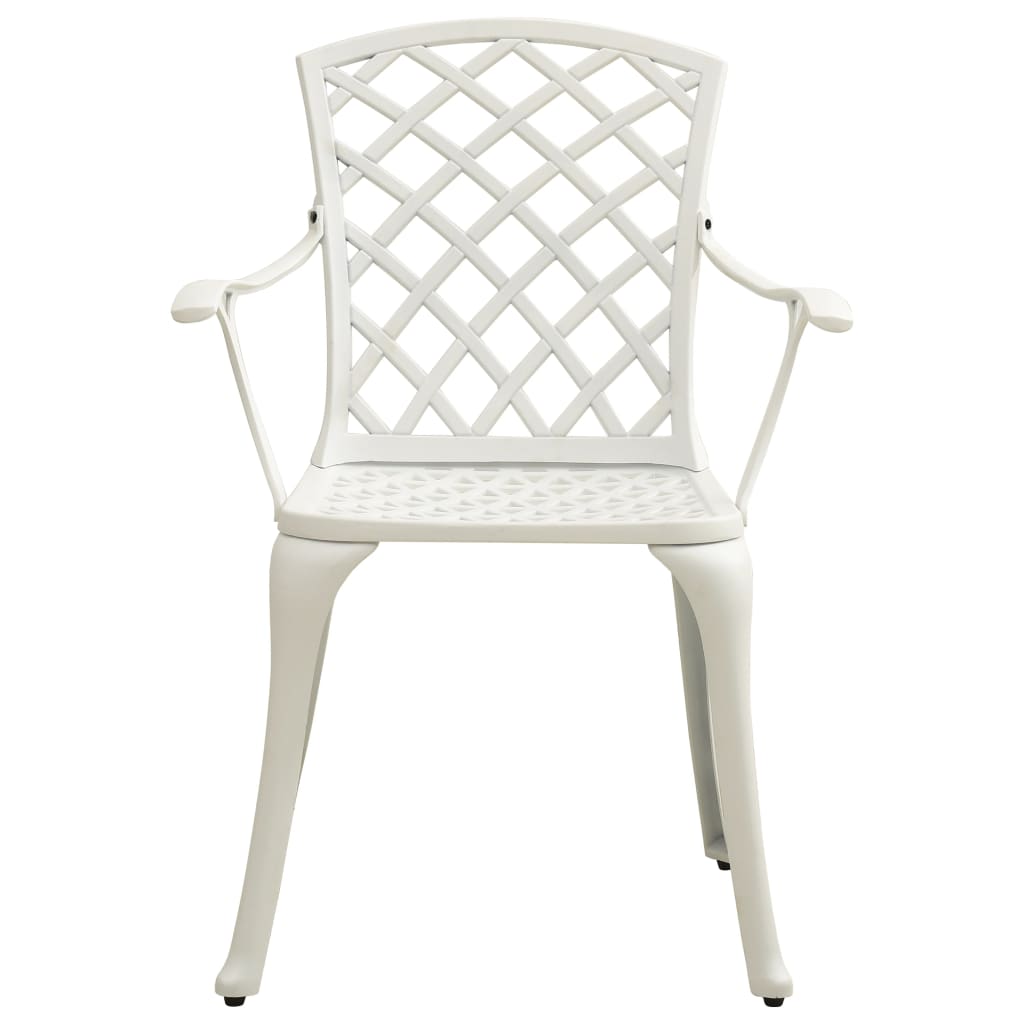 5-dijelni bistro set od lijevanog aluminija bijeli
