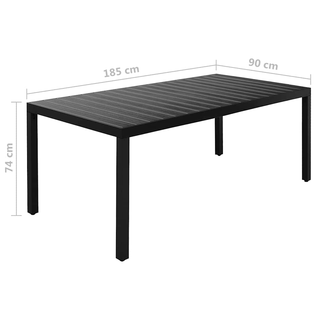 9-dijelni vrtni blagovaonski set crni