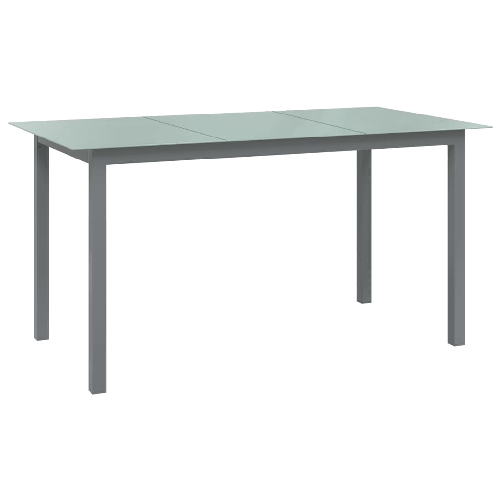 7-dijelni vrtni blagovaonski set aluminijski srebrno-crni