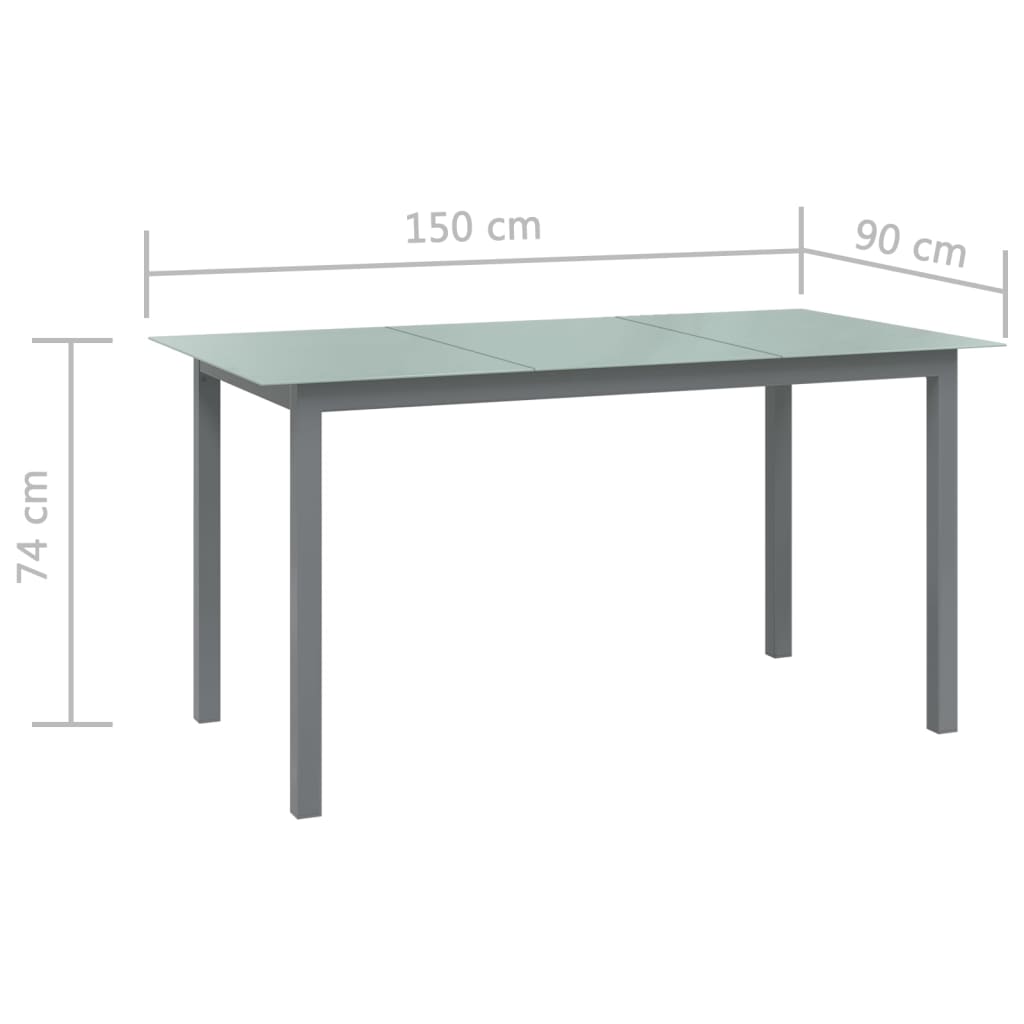 10-dijelni vrtni blagovaonski set crno-srebrni