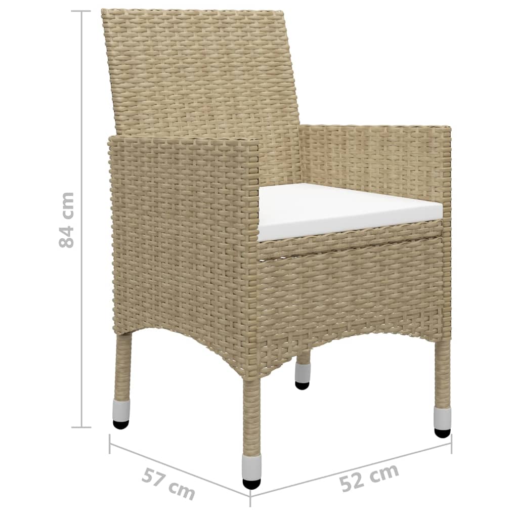 5-dijelni vrtni blagovaonski set bež