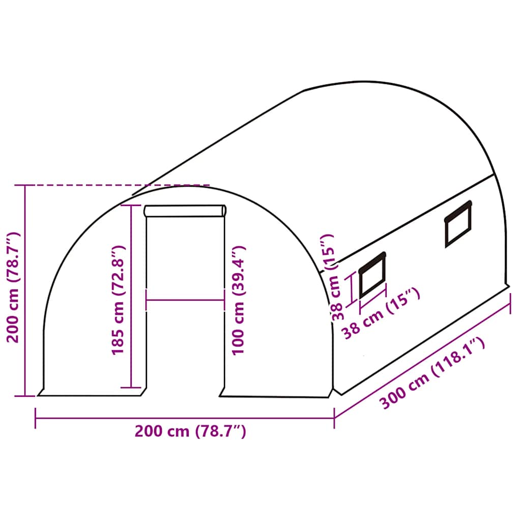 Zamjenski pokrov za plastenik (6 m²) 200 x 300 x 200 cm zeleni