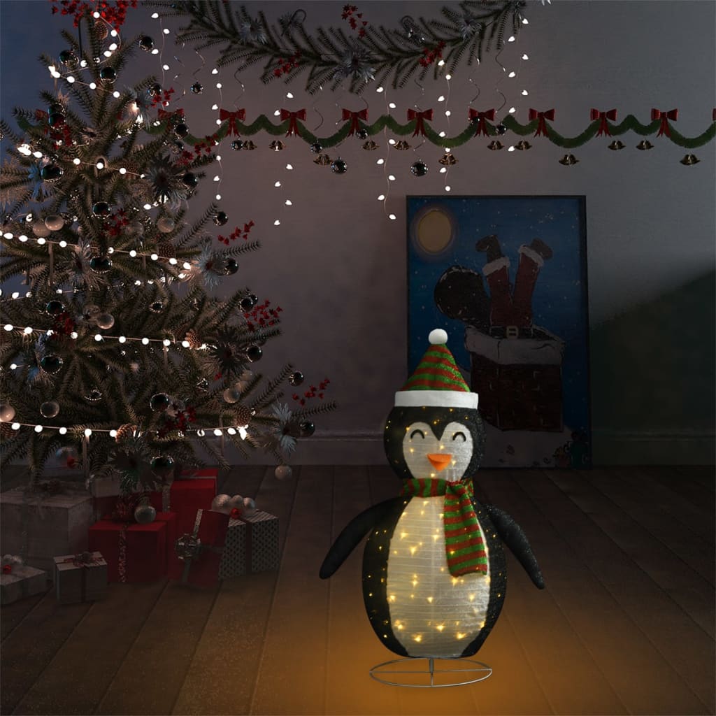 Ukrasna božićna figura pingvina LED od luksuzne tkanine 60 cm
