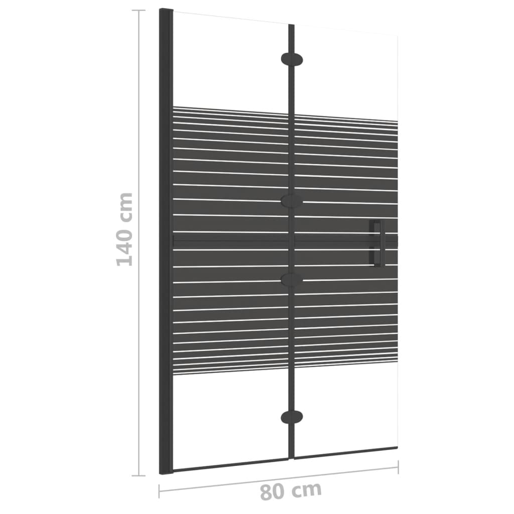 Sklopiva pregrada za tuš ESG 80 x 140 cm crna