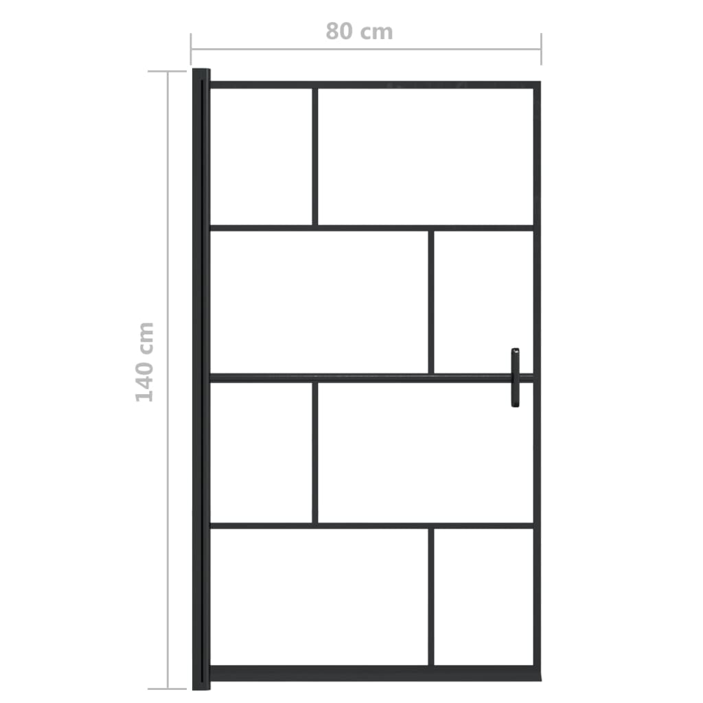 Pregrada za tuš ESG 80 x 140 cm crna