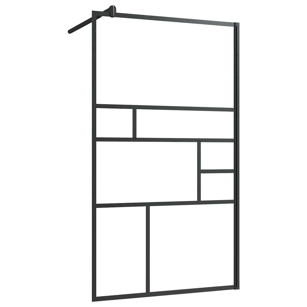 Pregrada za tuširanje s prozirnim staklom ESG 90 x 195 cm crna