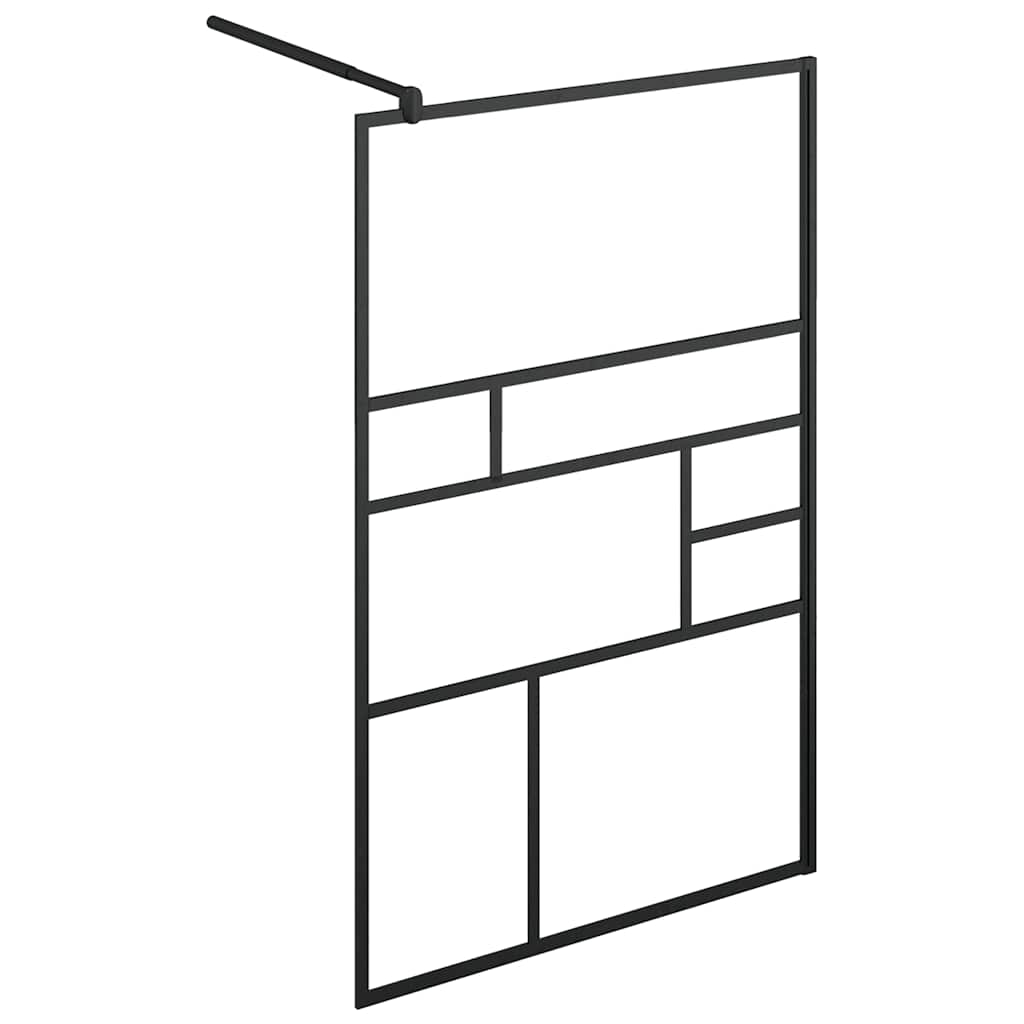 Pregrada za tuširanje s prozirnim staklom ESG 115 x 195 cm crna