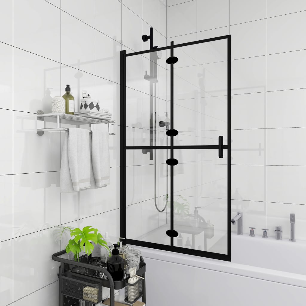Sklopiva pregrada za tuš ESG 80 x 140 cm crna