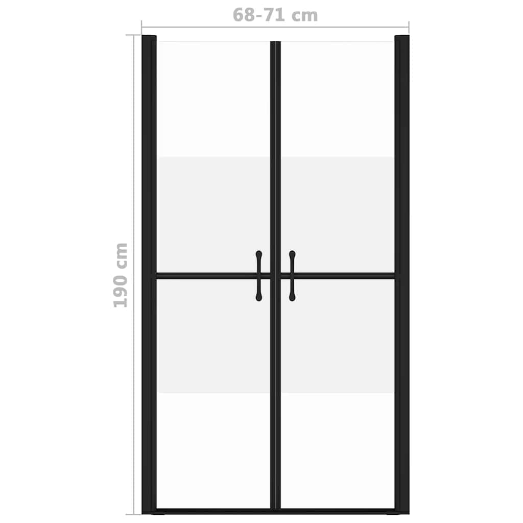 Vrata za tuš-kabinu napola matirana ESG (68 - 71) x 190 cm