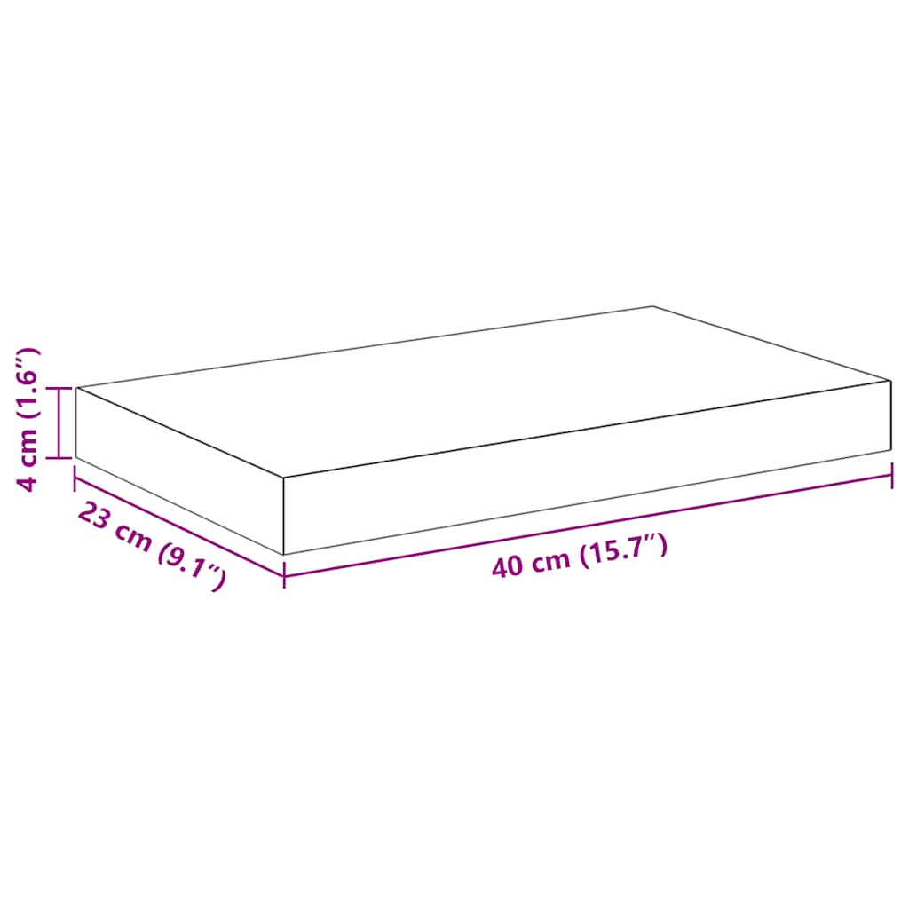 Plutajuća zidna polica boja hrasta i bijela 40x23,5x3,8 cm MDF