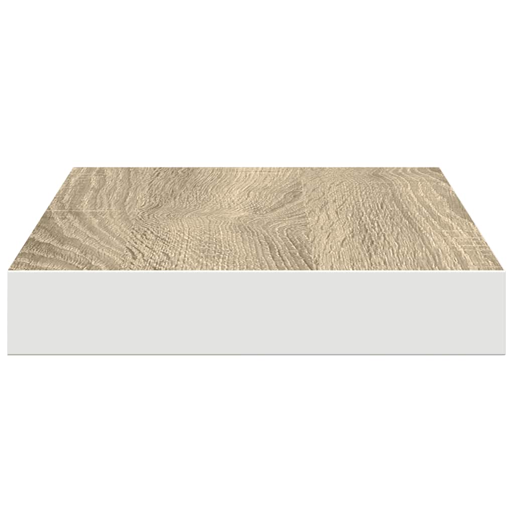 Plutajuća zidna polica boja hrasta i bijela 50x23x3,8 cm MDF