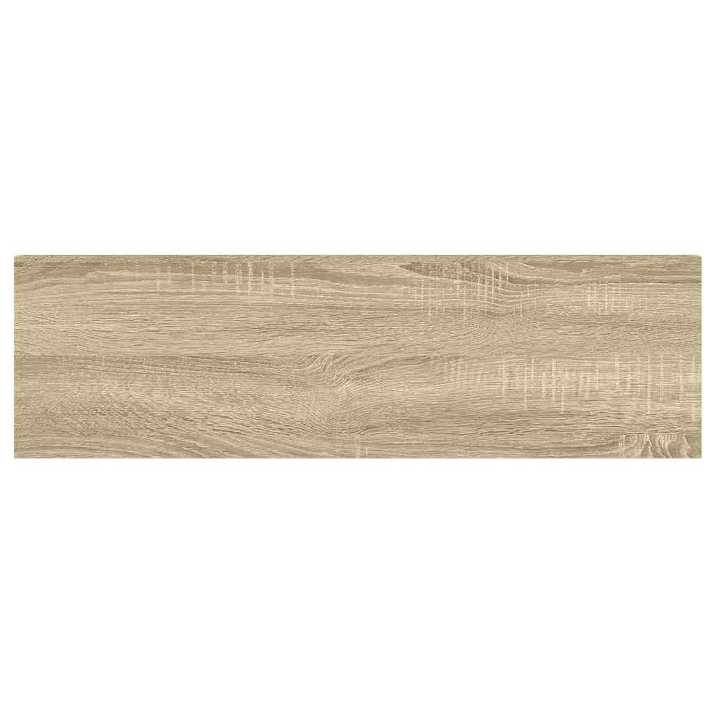 Plutajuće zidne police 2 kom hrast i bijele 80x23,5x3,8 cm MDF