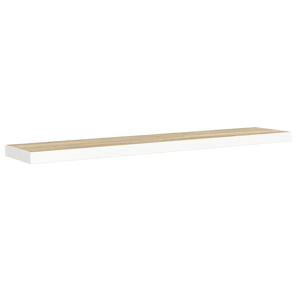 Plutajuća zidna polica boja hrasta i bijela 120x23,5x3,8 cm MDF