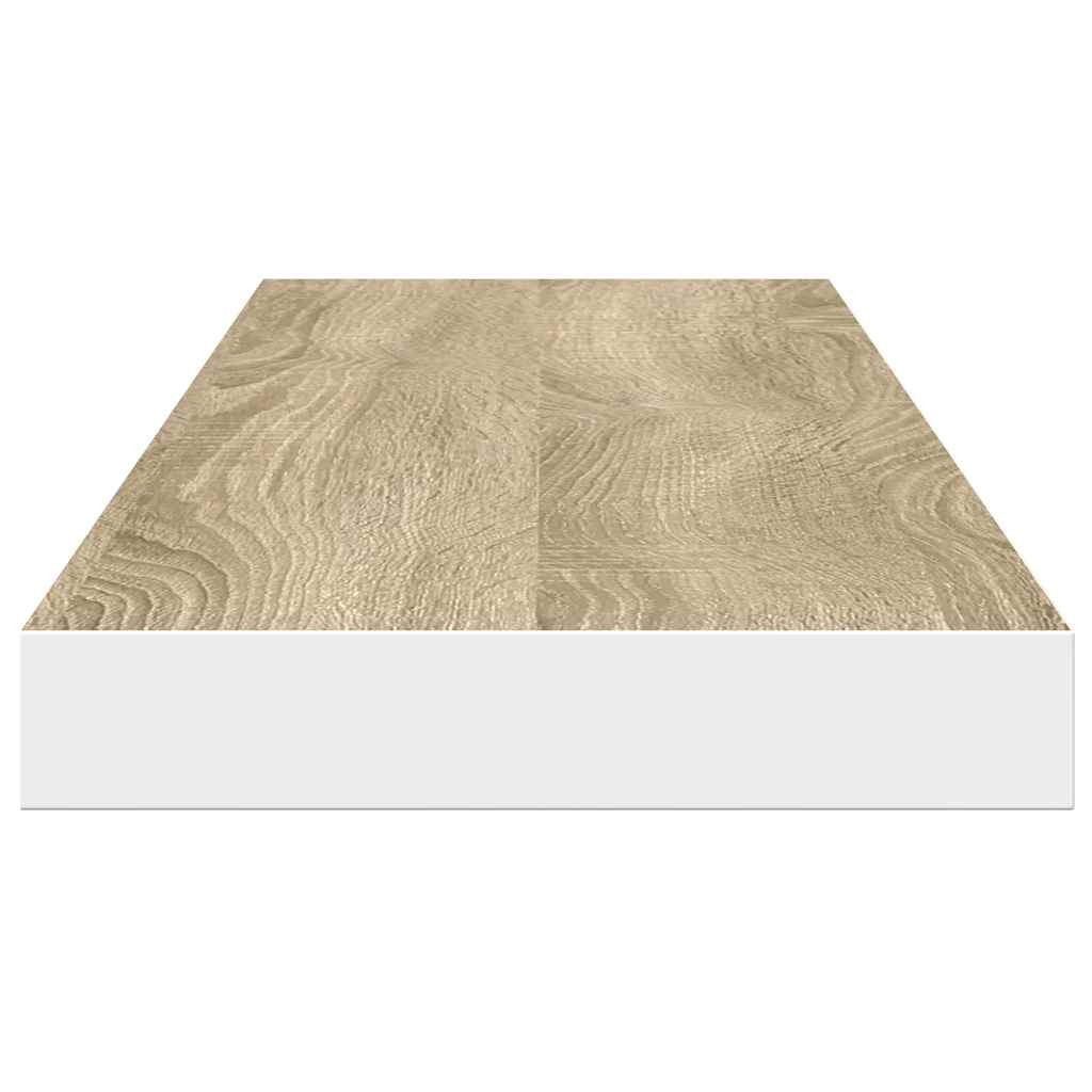 Plutajuća zidna polica boja hrasta i bijela 120x23,5x3,8 cm MDF