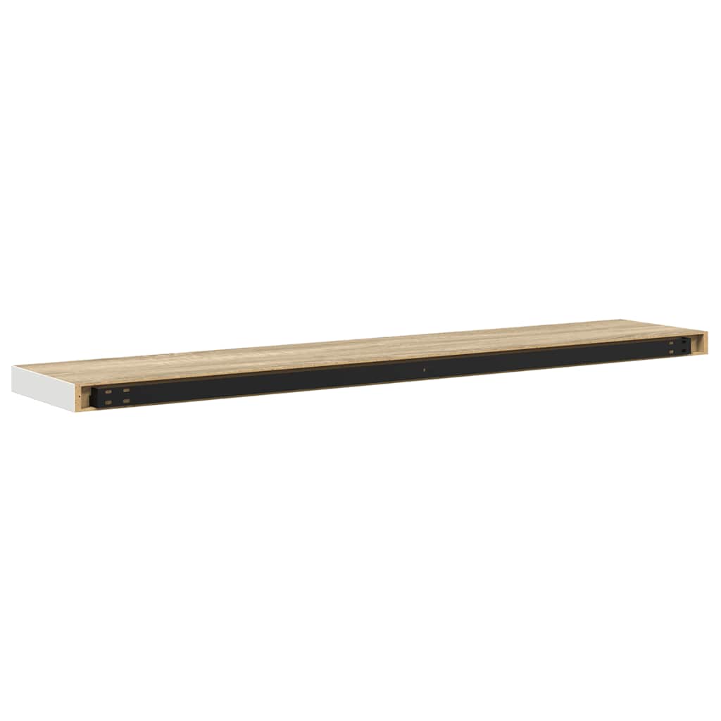Plutajuća zidna polica boja hrasta i bijela 120x23,5x3,8 cm MDF