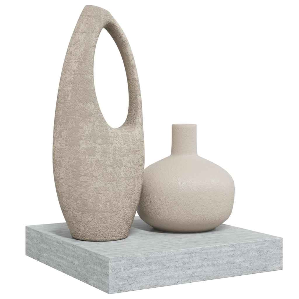 Plutajuća zidna polica siva boja betona 23 x 23,5 x 3,8 cm MDF