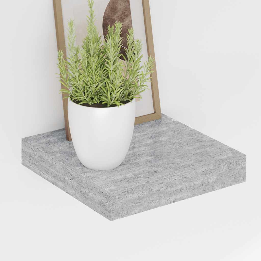 Plutajuće zidne police 4 kom boja betona 23 x 23,5 x 3,8 cm MDF