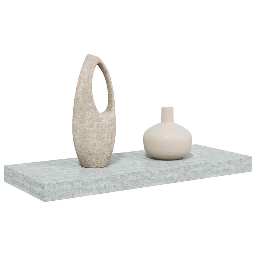Plutajuća zidna polica siva boja betona 60 x 23,5 x 3,8 cm MDF