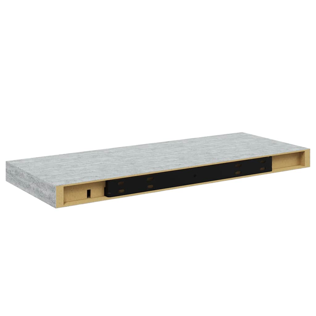 Plutajuće zidne police 2 kom boja betona 60 x 23,5 x 3,8 cm MDF
