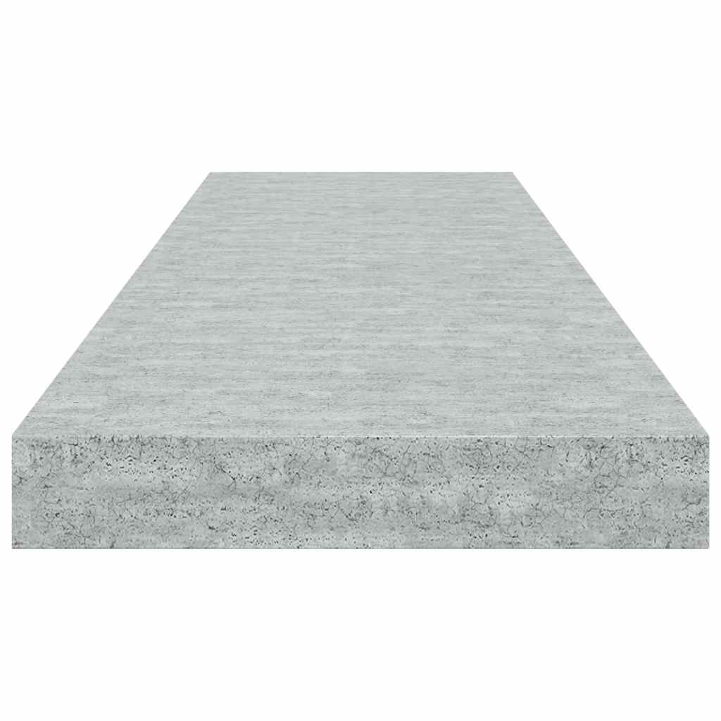 Plutajuće zidne police 2 kom boja betona 80 x 23,5 x 3,8 cm MDF