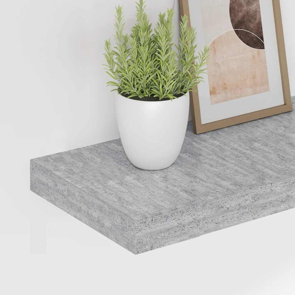 Plutajuće zidne police 4 kom boja betona 90x23,5x3,8 cm MDF