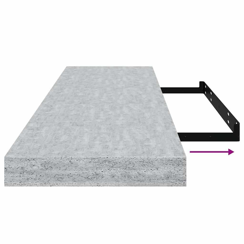 Plutajuće zidne police 4 kom boja betona 90x23,5x3,8 cm MDF
