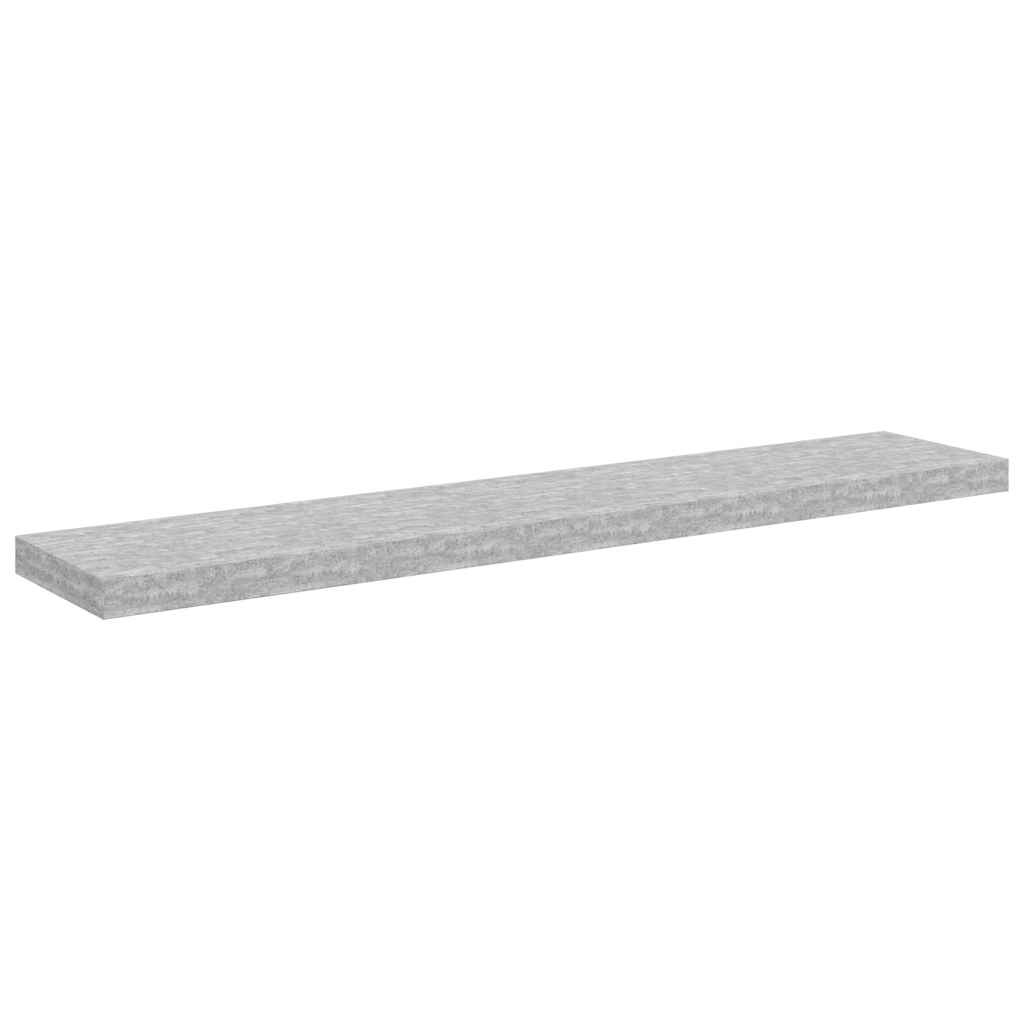 Plutajuća zidna polica siva boja betona 120 x 23,5 x 3,8 cm MDF
