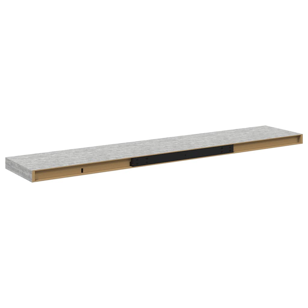 Plutajuće zidne police 4 kom boja betona 120x23,5x3,8 cm MDF