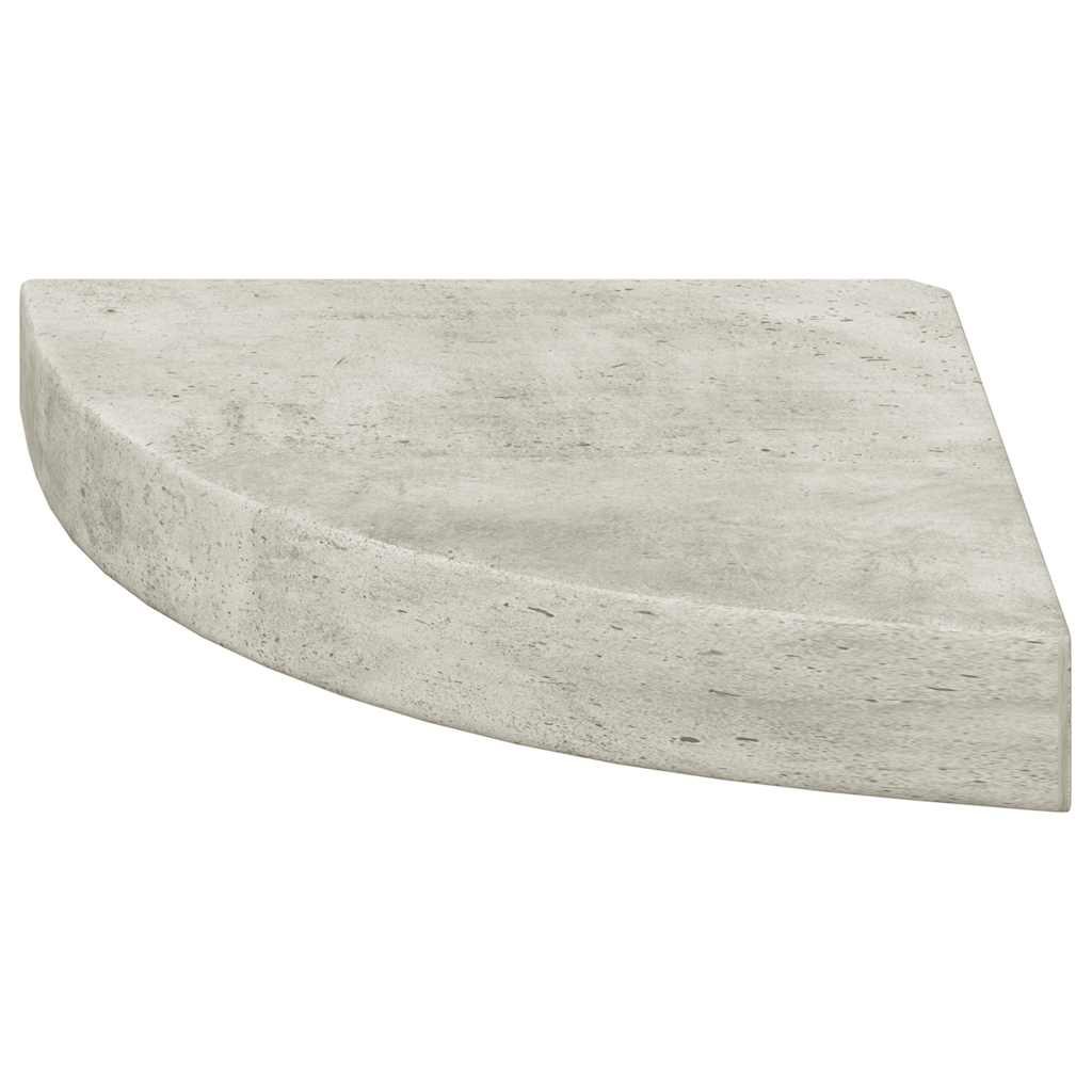 Kutna zidna polica siva boja betona 25 x 25 x 3,8 cm MDF