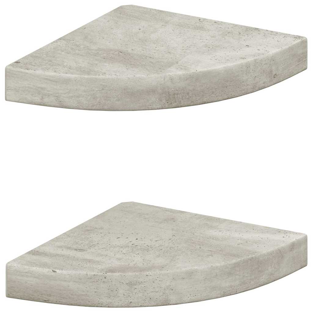 Kutne zidne police 2 kom siva boja betona 25 x 25 x 3,8 cm MDF