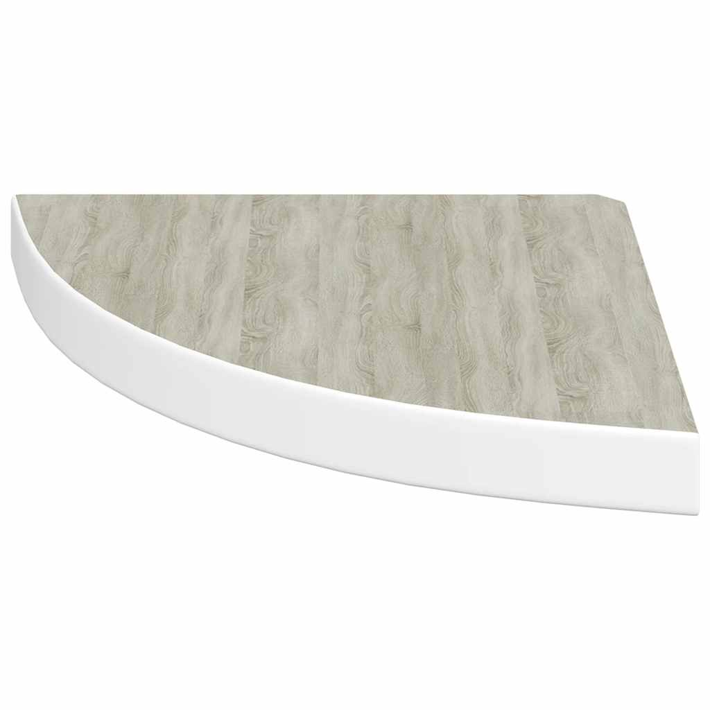Kutne zidne police 2 kom boja hrasta i bijele 35x35x3,8 cm MDF