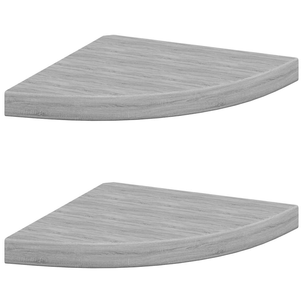 Kutne zidne police 2 kom siva boja betona 35 x 35 x 3,8 cm MDF
