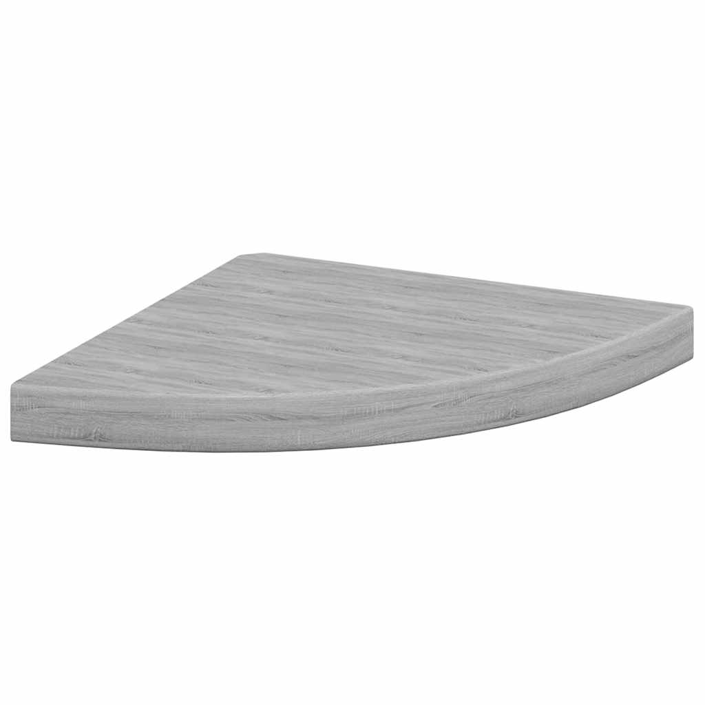 Kutne zidne police 4 kom siva boja betona 35 x 35 x 3,8 cm MDF