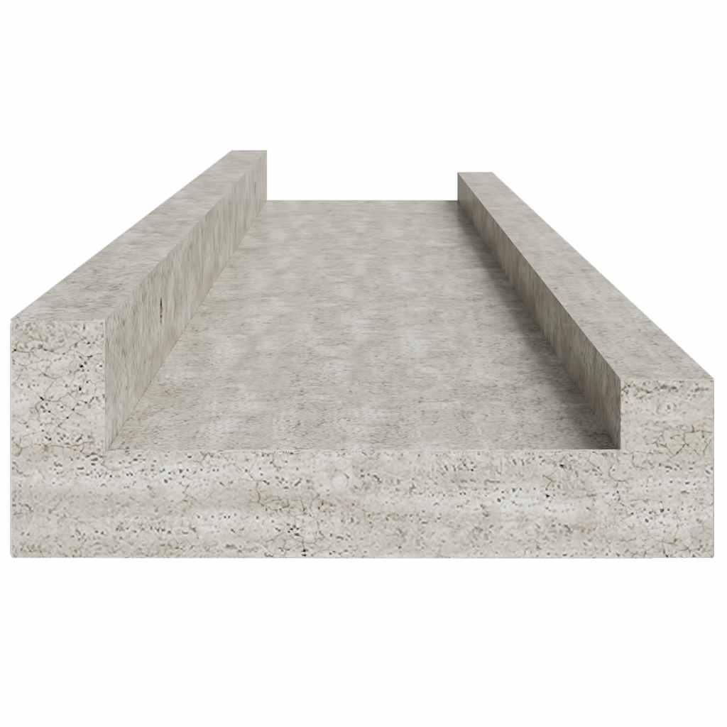 Zidne police 4 kom siva boja betona 60 x 9 x 3 cm